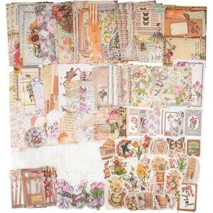Knaid 200 Pieces Vintage Ephemera Bundle Junk Journal Kit Scrapbook Supplies